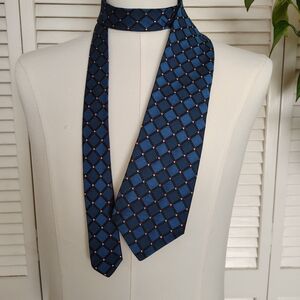 Countess Mara Blue Black Diamond Pattern Men's Tie – Size OS - Like New